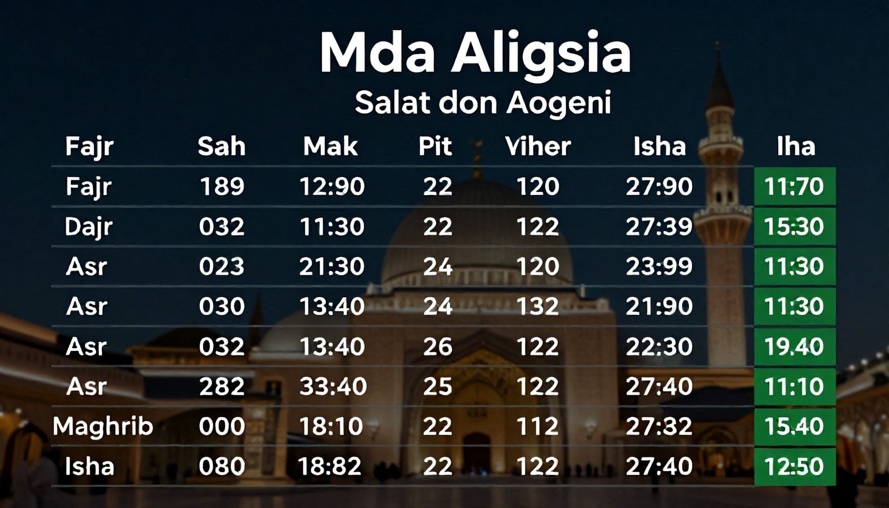 توقعات أوقات الصلاة في المدية خلال الأسبوع المقبل
