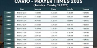 مواقيت الصلاة في القاهرة اليوم الثلاثاء 15 يوليو 2025 حسب الأوقات الرسمية