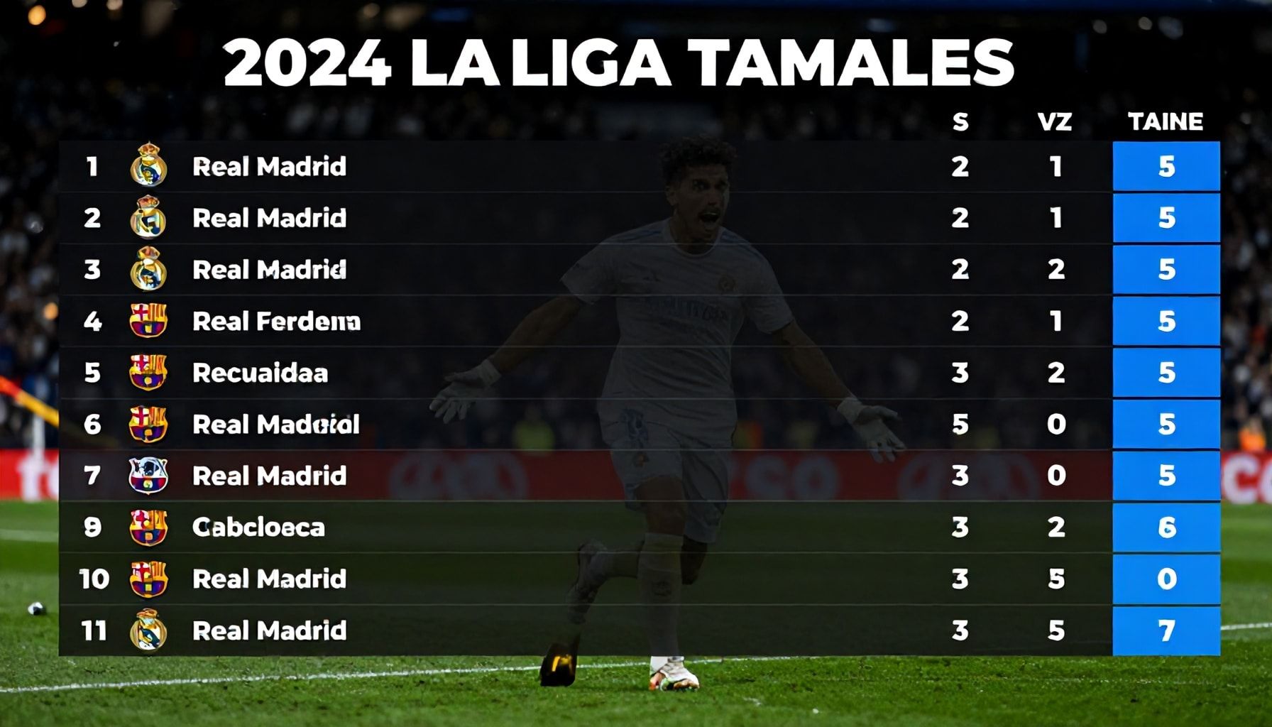 جدول الدوري الإسباني 2024: ريال مدريد يتصدر بفارق 5 نقاط عن برشلونة