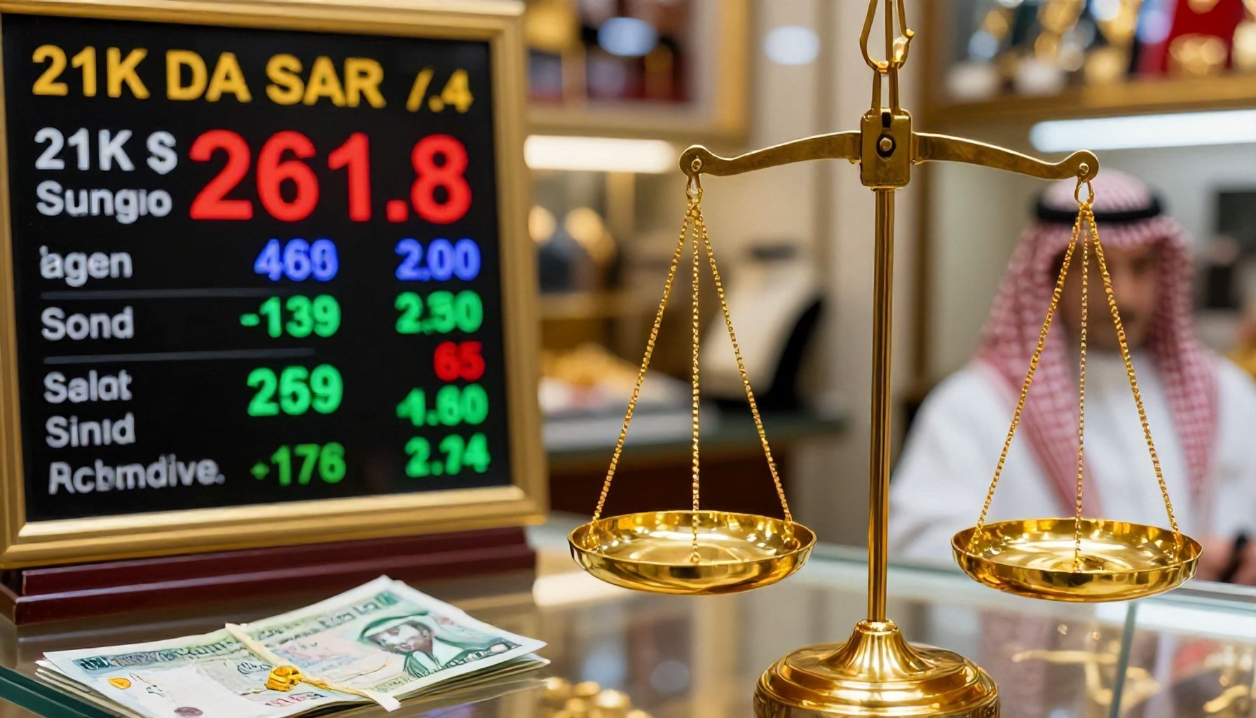 أسعار جرام الذهب تسجل 265 ريالاً في السوق السعودية اليوم