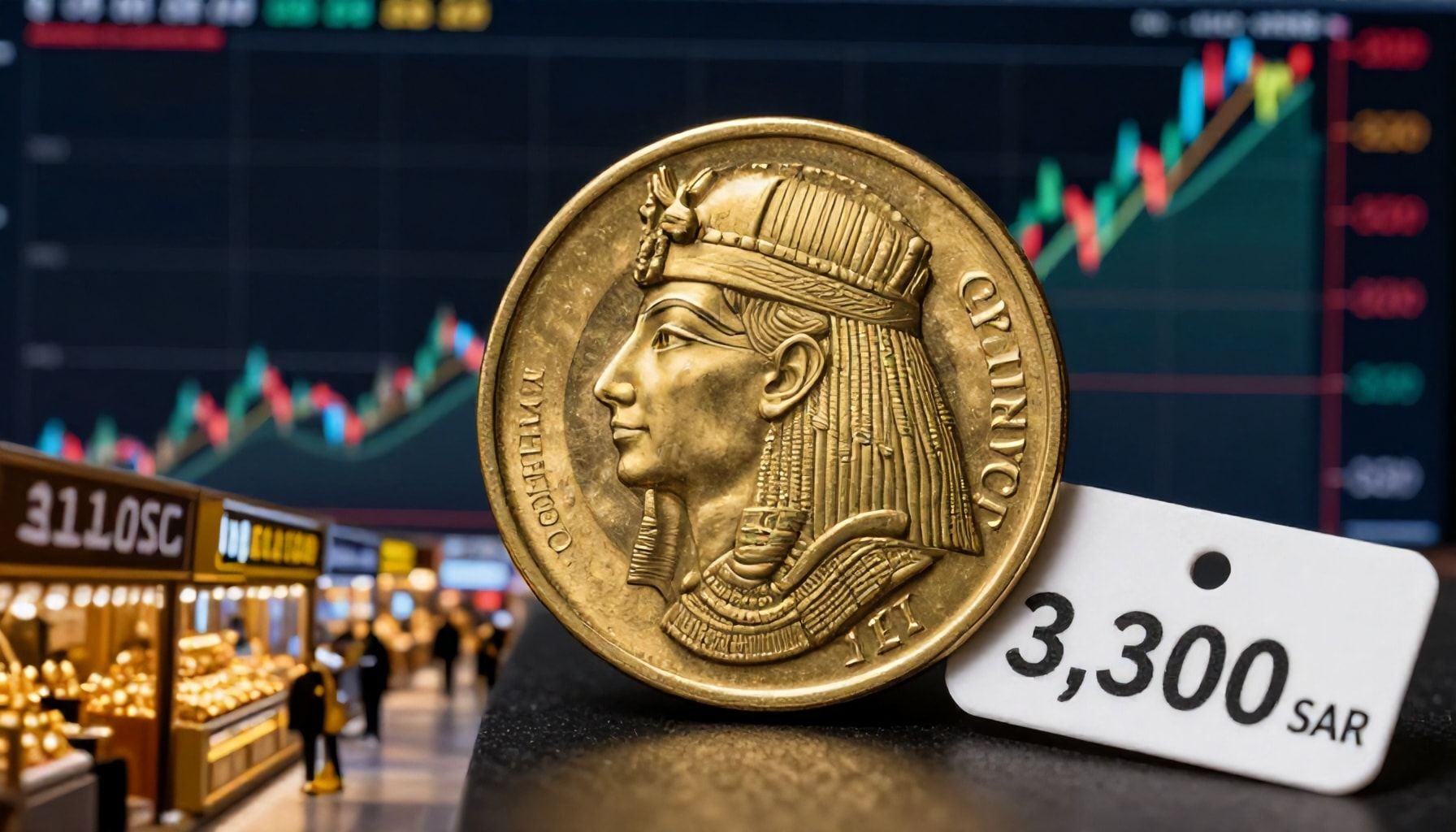 أسعار جنيه الذهب تسجل ارتفاعًا قياسيًا عند 3300 ريال بالسوق السعودية