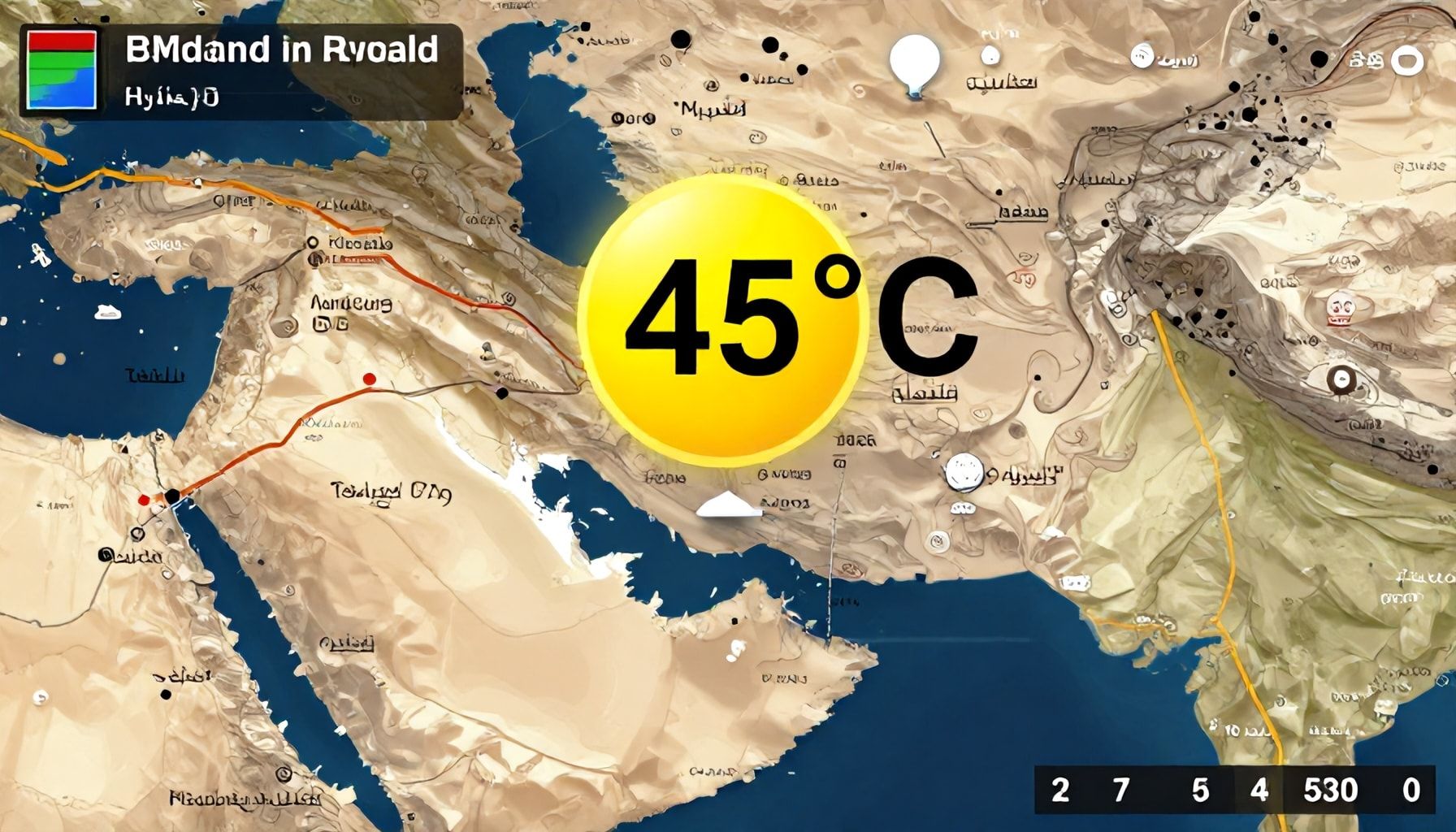 درجات الحرارة تتجاوز 45 درجة في الرياض والشرق الأوسط الآن