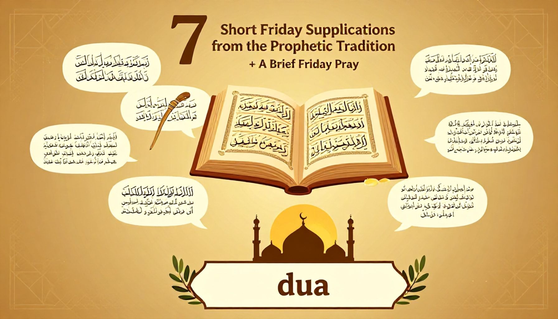أدعية يوم الجمعة المختارة من السنة النبوية في 7 جمل قصيرة