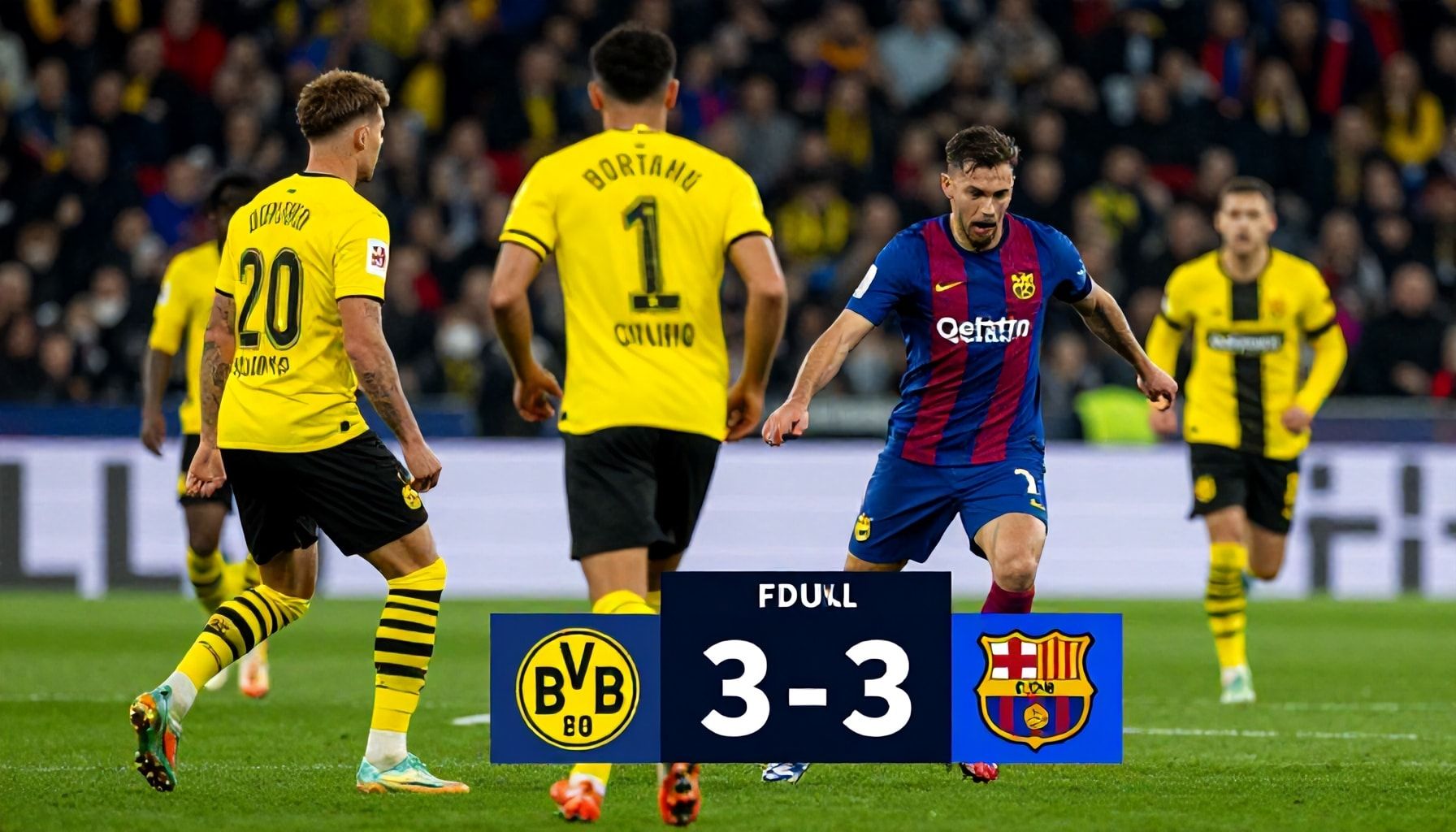 دورتmund يواجه برشلونة في تحدٍ أوروبي بمباراة الإياب بعد التعادل 3-3 في كامب نو