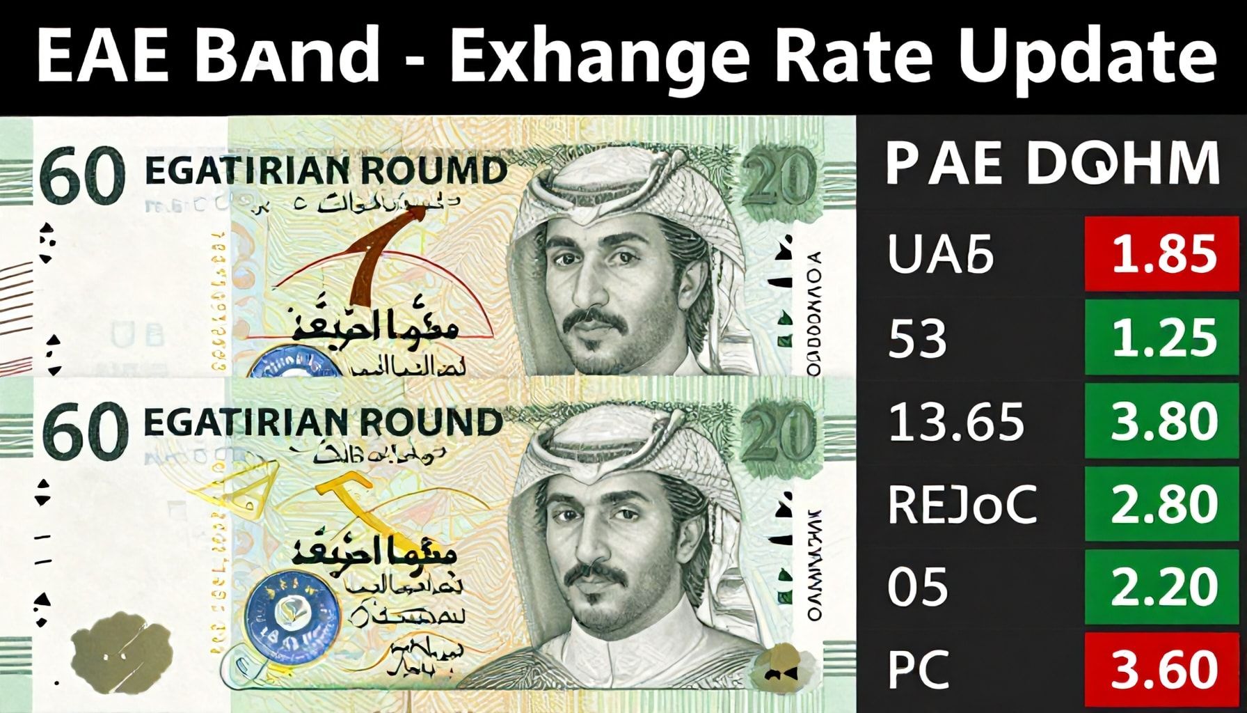الدرهم الإماراتي يرتفع إلى 13.65 جنيهًا مصريًا في تعاملات اليوم