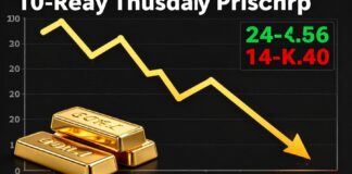 أسعار الذهب تراجع 10 ريالات للعيار 24 مع افتتاح تعاملات الخميس