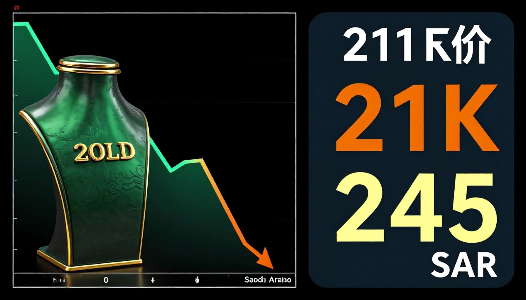 أسعار الذهب عيار 21 تراجعت إلى 245 ريالًا للجرام اليوم في السعودية