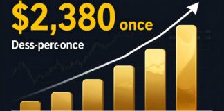 سعر أونصة الذهب يرتفع إلى 2380 دولارًا في تعافي قوي اليوم