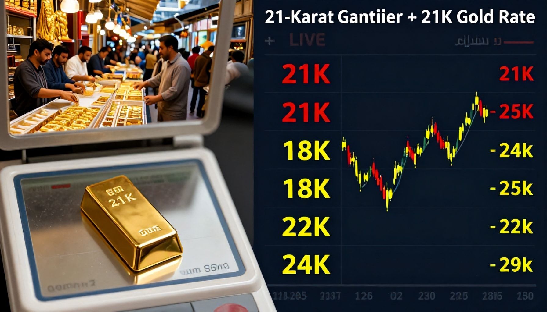 سعر جرام عيار 21 اليوم ومقارنة الأسعار مع العيارات الأخرى