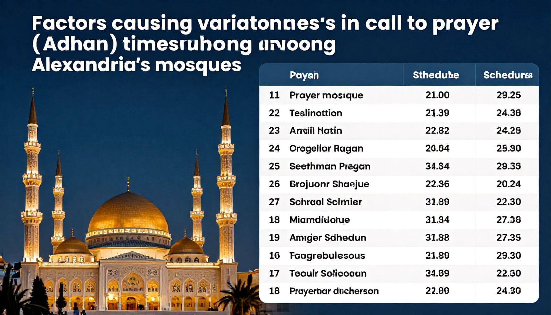 عوامل تؤثر في اختلاف مواعيد الأذان بين مساجد الإسكندرية