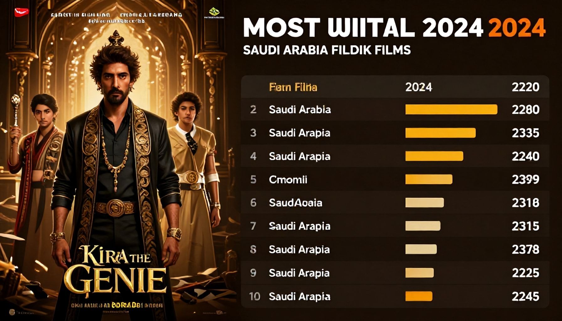 فيلم كيرة والجن يتصدّر قائمة أكثر الأفلام السعودية مشاهدة في 2024