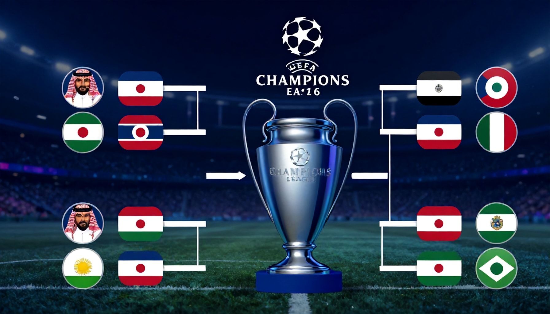 قرعة دور الـ16 في دوري أبطال أوروبا ومشاركة الفرق العربية