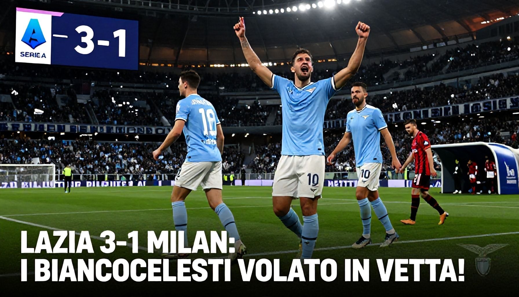 لاتسيو يهزم ميلان 3-1 في ديري روما ويصعد للصدارة المؤقتة للدوري الإيطالي