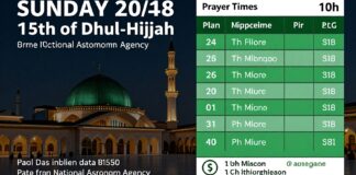 مواقيت الصلاة في الجزائر اليوم الأحد 15 ذو الحجة حسب الهيئة الوطنية للفلك