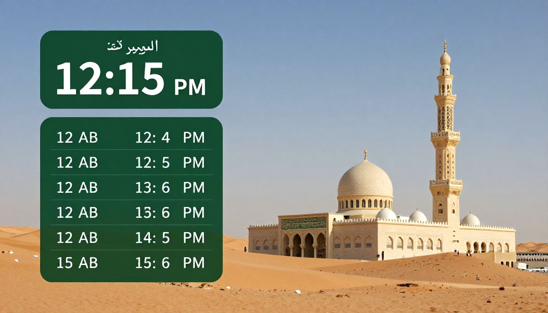 موعد صلاة الظهر في السعودية اليوم عند الساعة 12:15 ظهرًا
