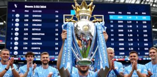 مانشستر سيتي يتوج بلقب الدوري الإنجليزي للمرة الرابعة على التوالي