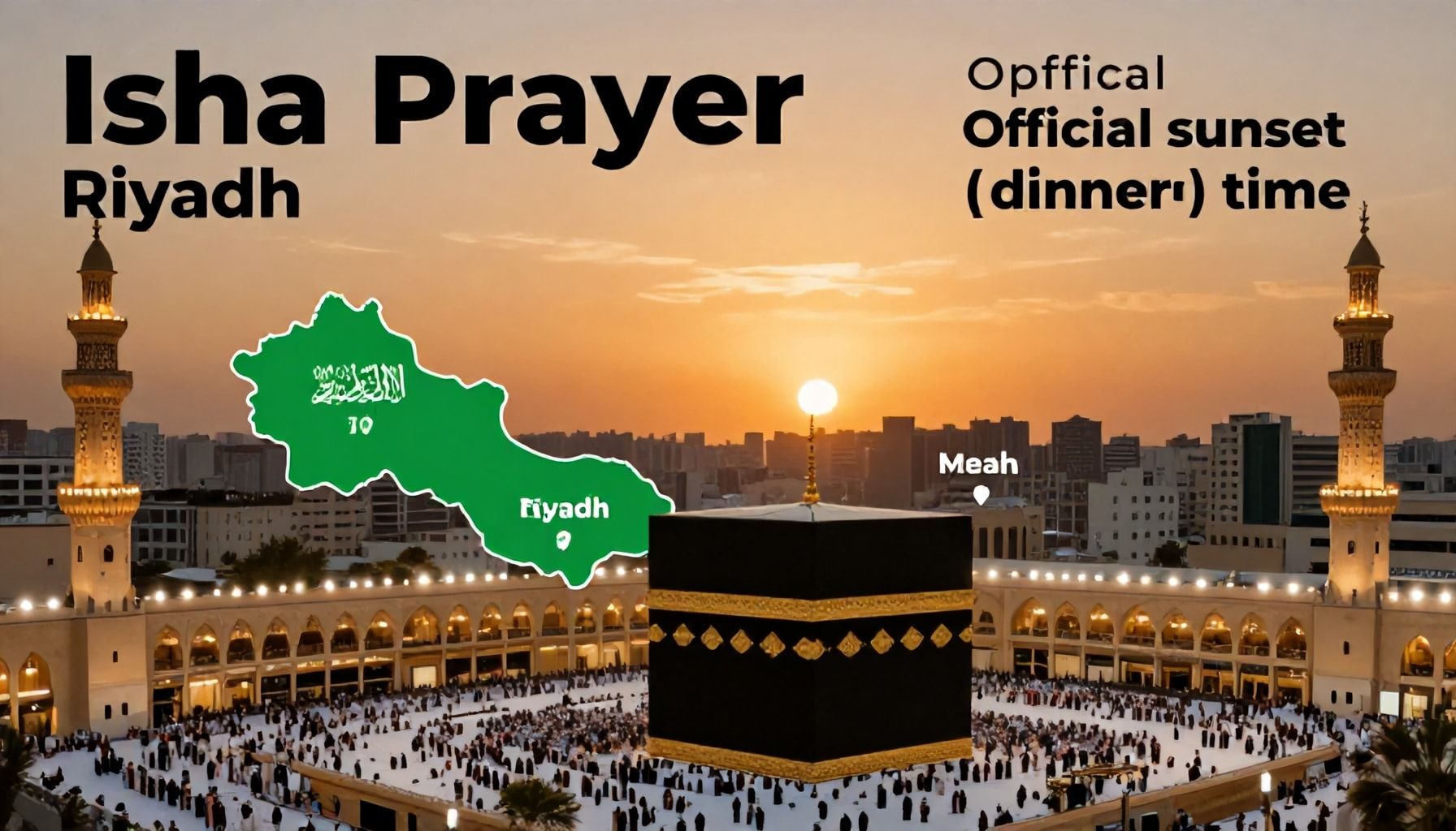 وقت العشاء اليوم في الرياض ومكة حسب التقويم الرسمي