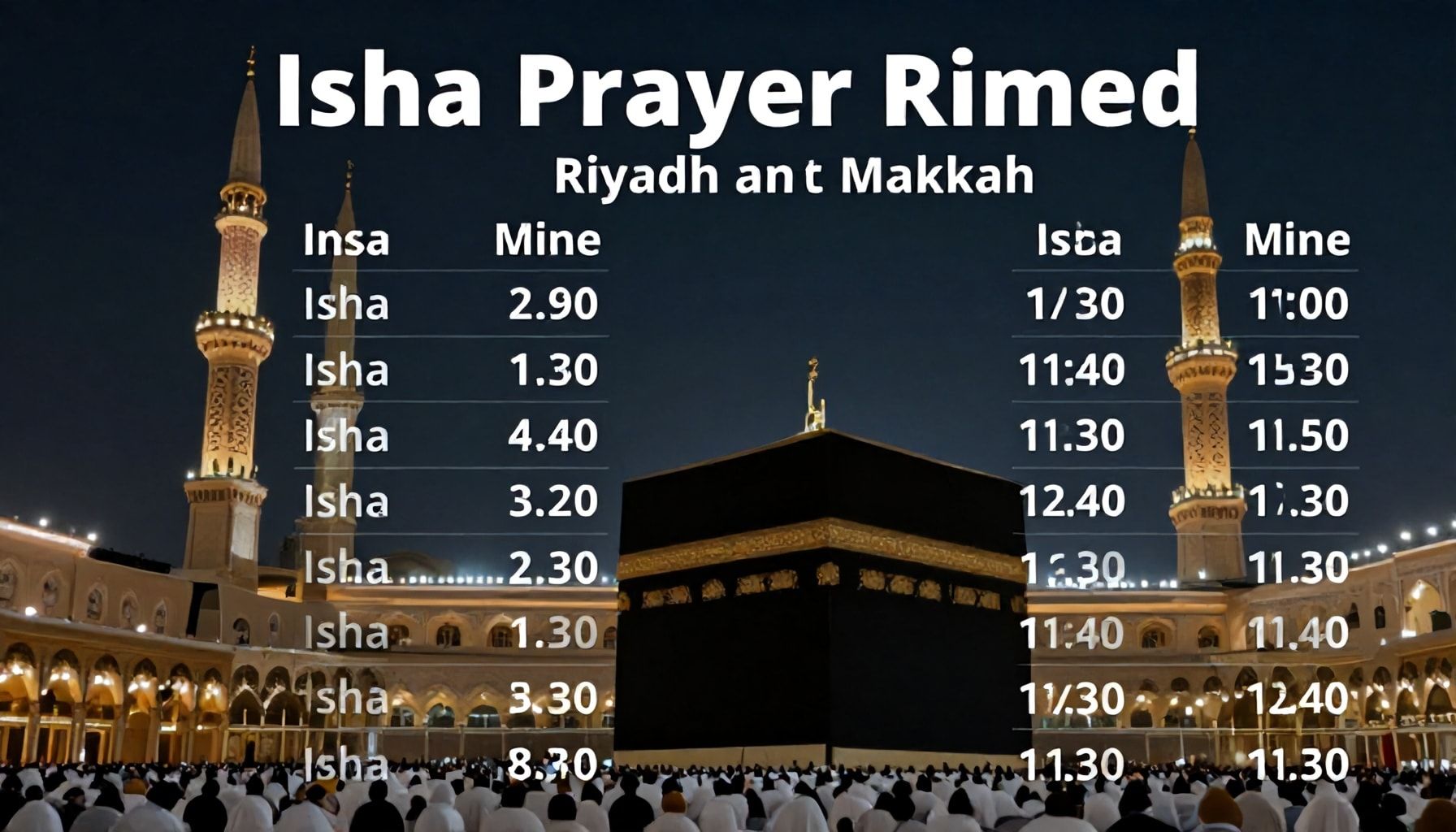 مواقيت صلاة العشاء في الرياض ومكة اليوم بدقة الدقيقة