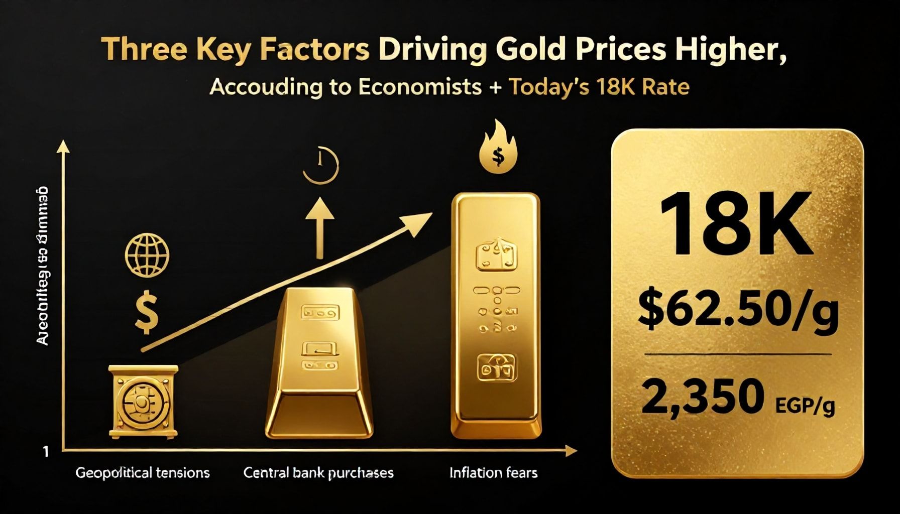 ٣ عوامل رئيسية تدفع أسعار الذهب للارتفاع حسب خبراء الاقتصاد
