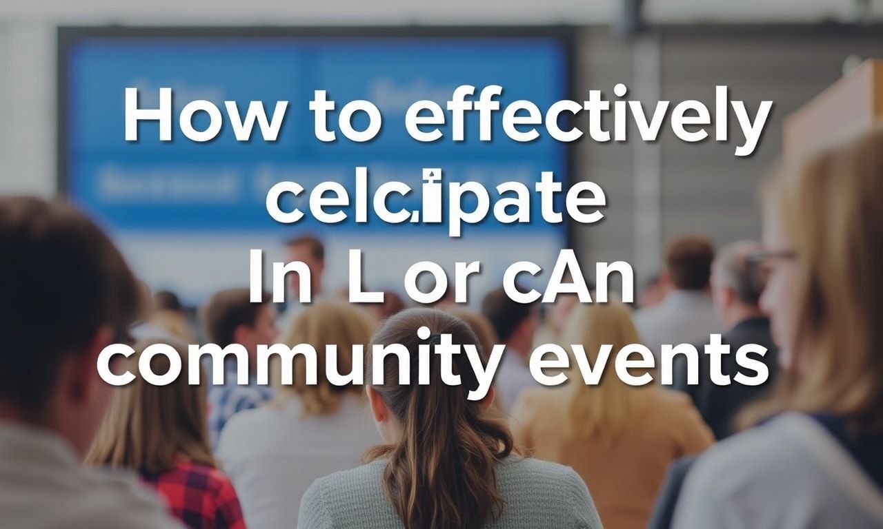كيفية المشاركة الفعّالة في فعاليات المجتمع المحلي