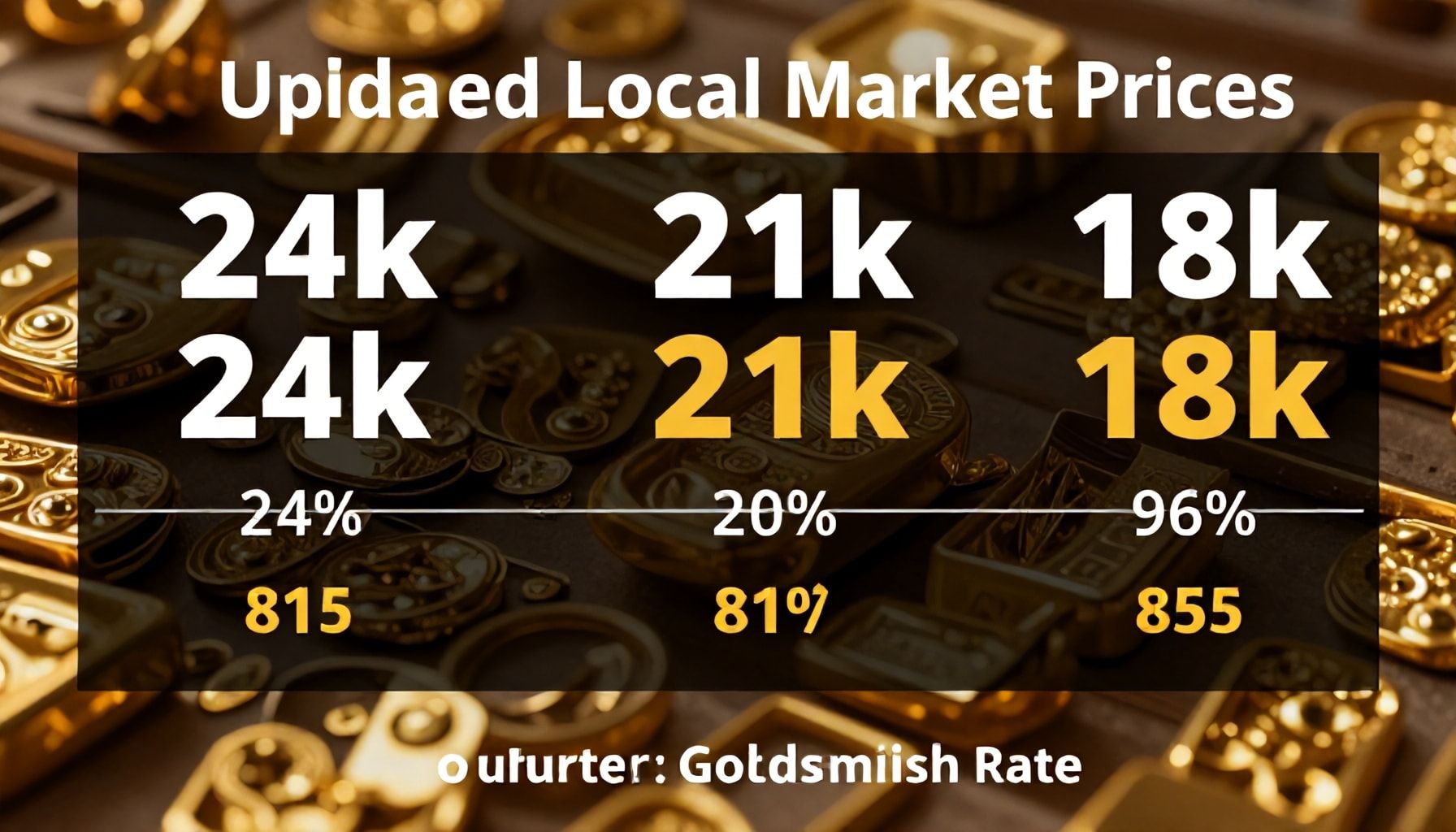 أرقام جديدة لعيار 24 و21 و18 في السوق المحلي