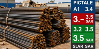 أسعار حديد التسليح تراوح بين 3.2 و3.5 ريال للكيلو في السوق السعودية اليوم