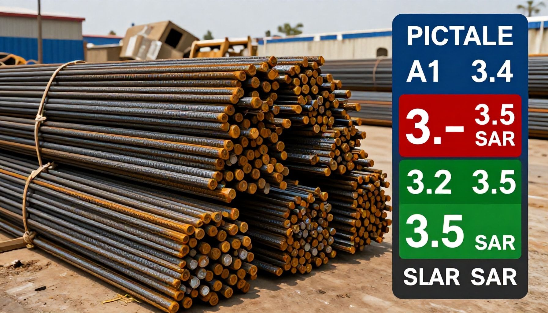 أسعار حديد التسليح تراوح بين 3.2 و3.5 ريال للكيلو في السوق السعودية اليوم