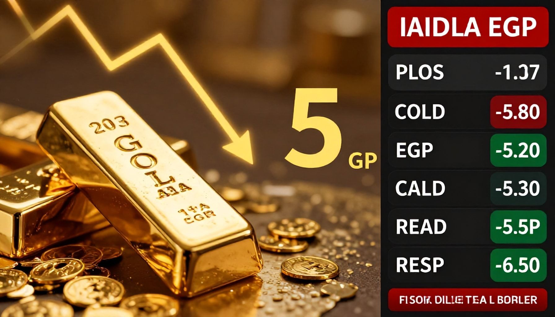 أسعار الذهب في مصر تراجع 5 جنيهات للعيار 21 اليوم