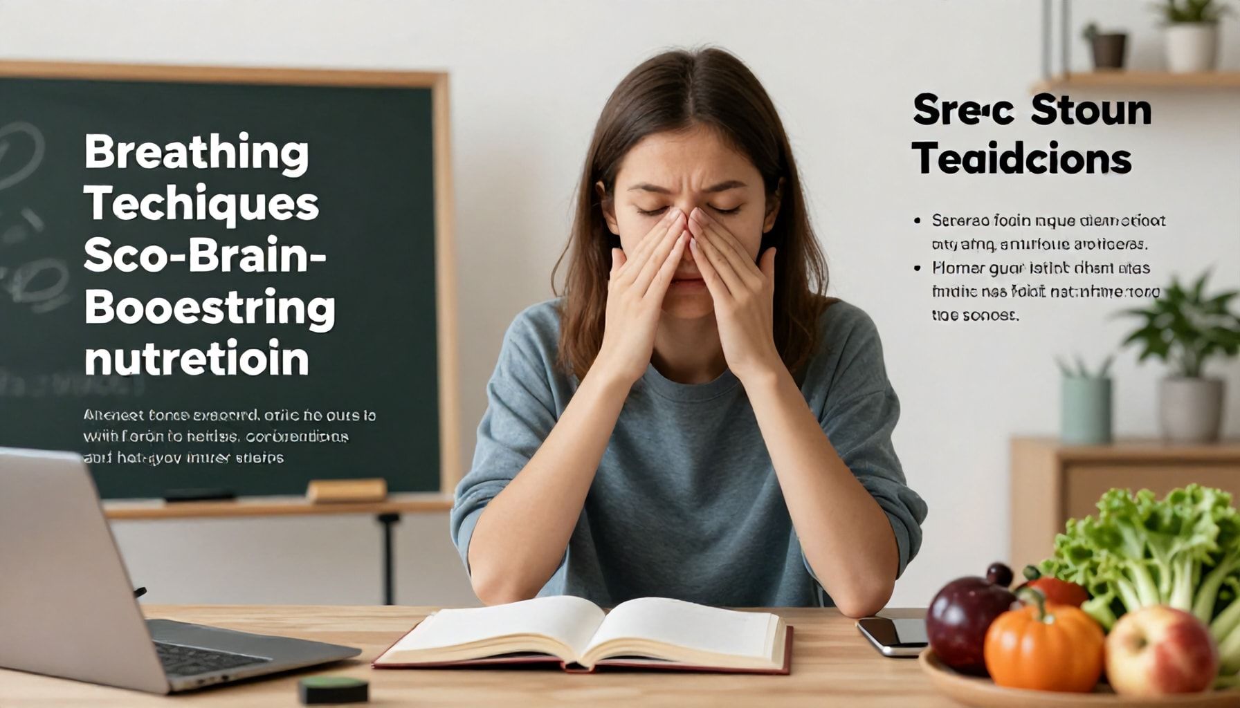 تقنيات التنفس والتغذية لتعزيز التركيز قبل الاختبار