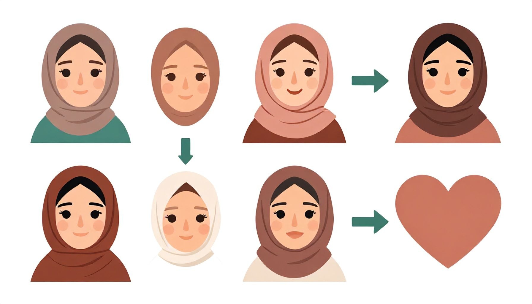 خطوات عملية لاختيار الحجاب المثالي حسب شكل الوجه