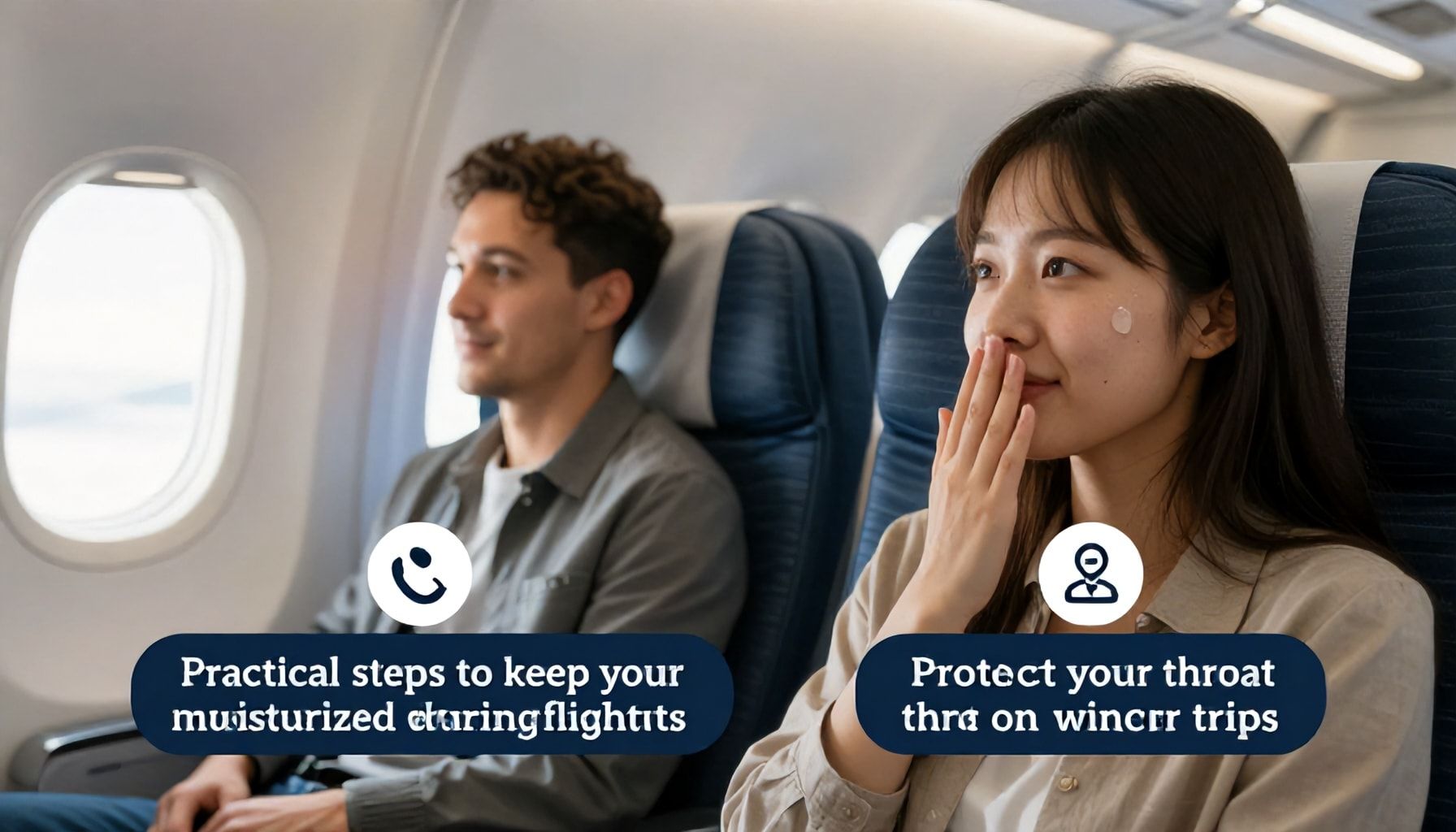 خطوات عملية للحفاظ على رطوبة الحلق أثناء الطيران