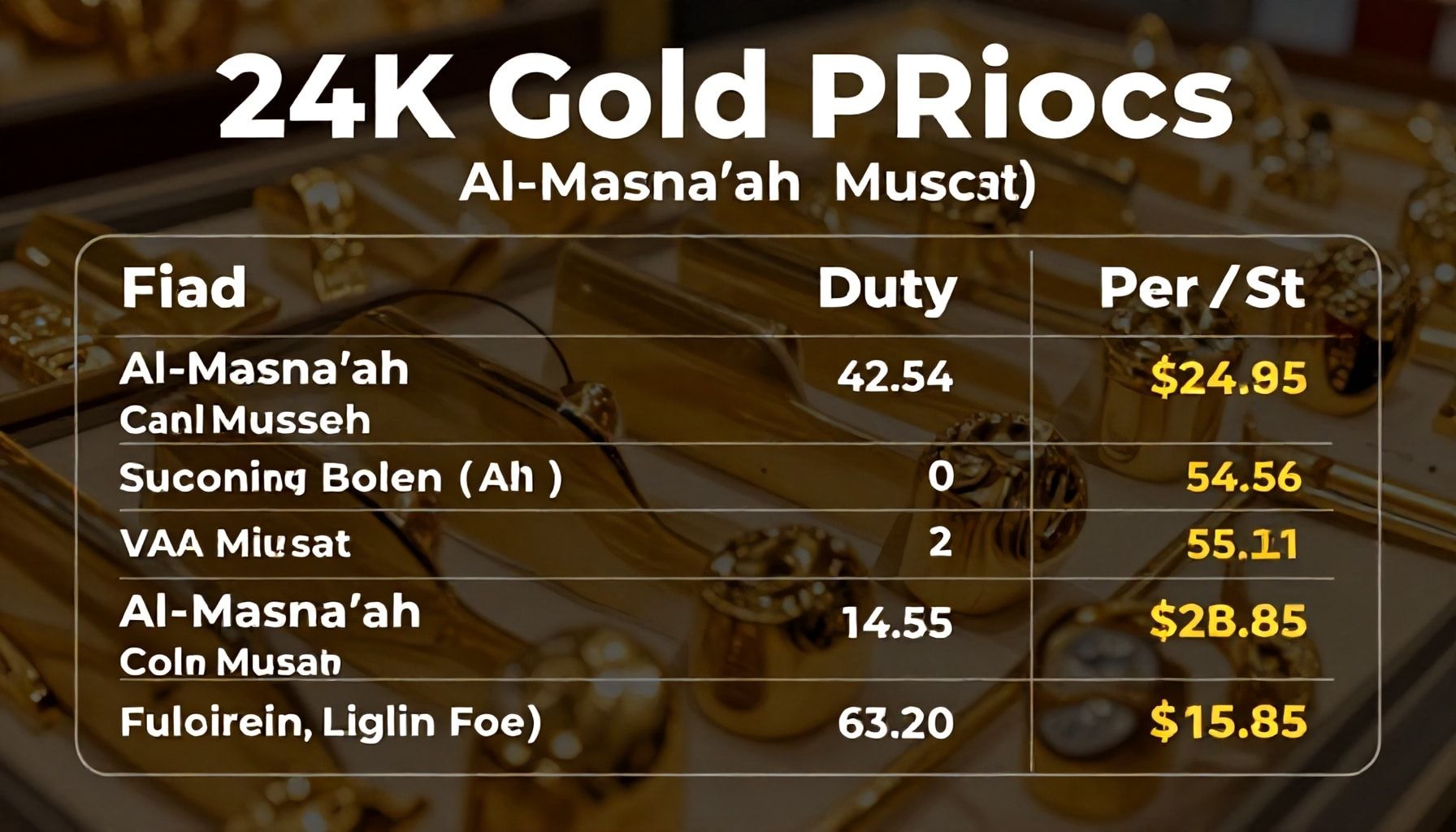 أسعار الذهب في المصنعية اليوم مع الضريبة والدمغة 24 قيراطًا