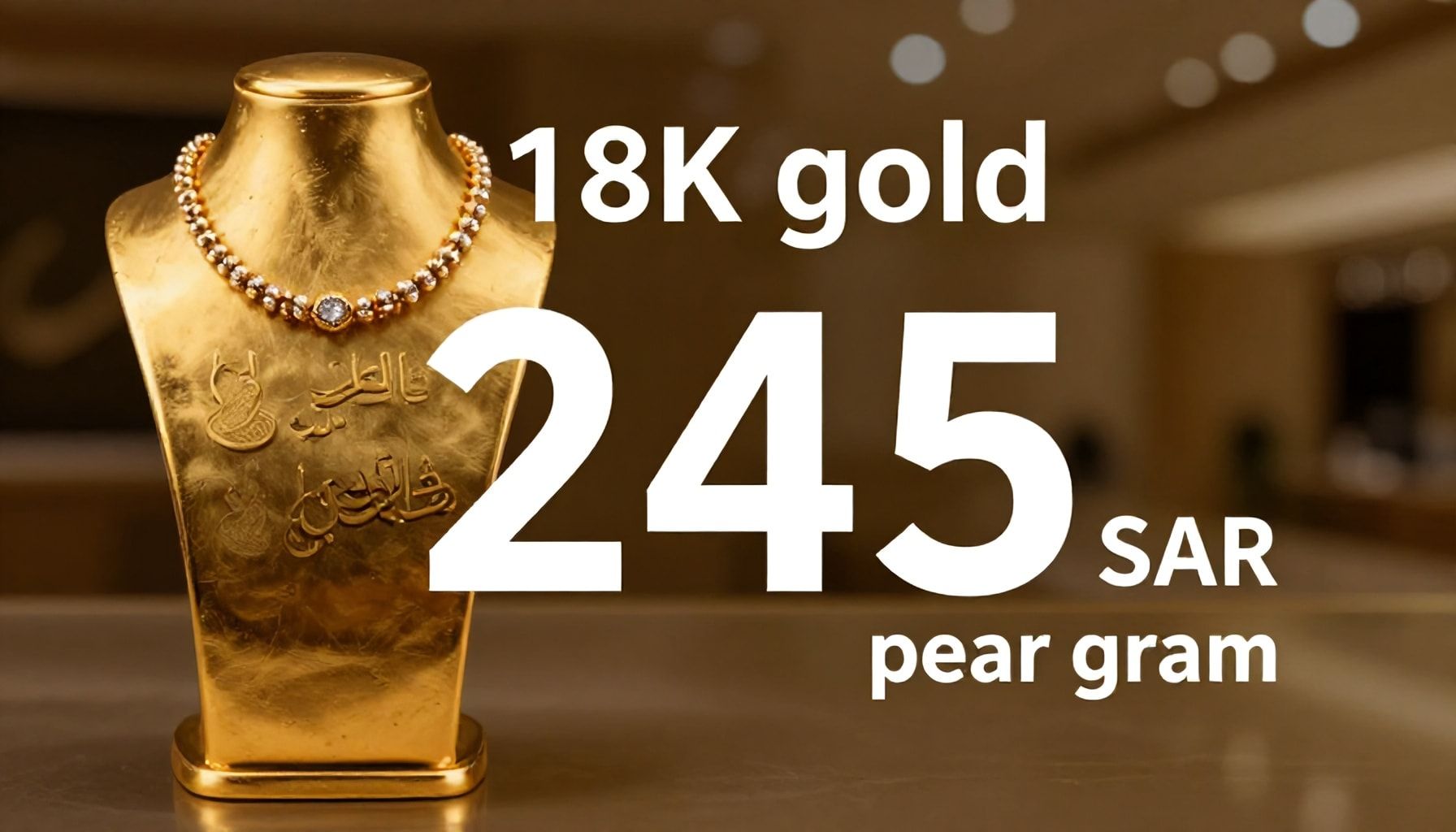 سعر جرام الذهب عيار 18 يرتفع إلى 245 ريالا اليوم في السعودية