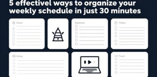 5 طرق فعالة لتنظيم جدولك الأسبوعي في 30 دقيقة فقط