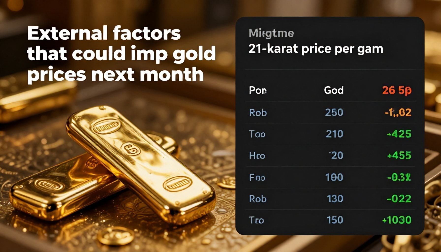 عوامل خارجية قد تؤثر على أسعار الذهب خلال الشهر المقبل