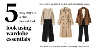 إطلالة أنيقة ومحتشمة بقطع أساسية في 5 خطوات سهلة