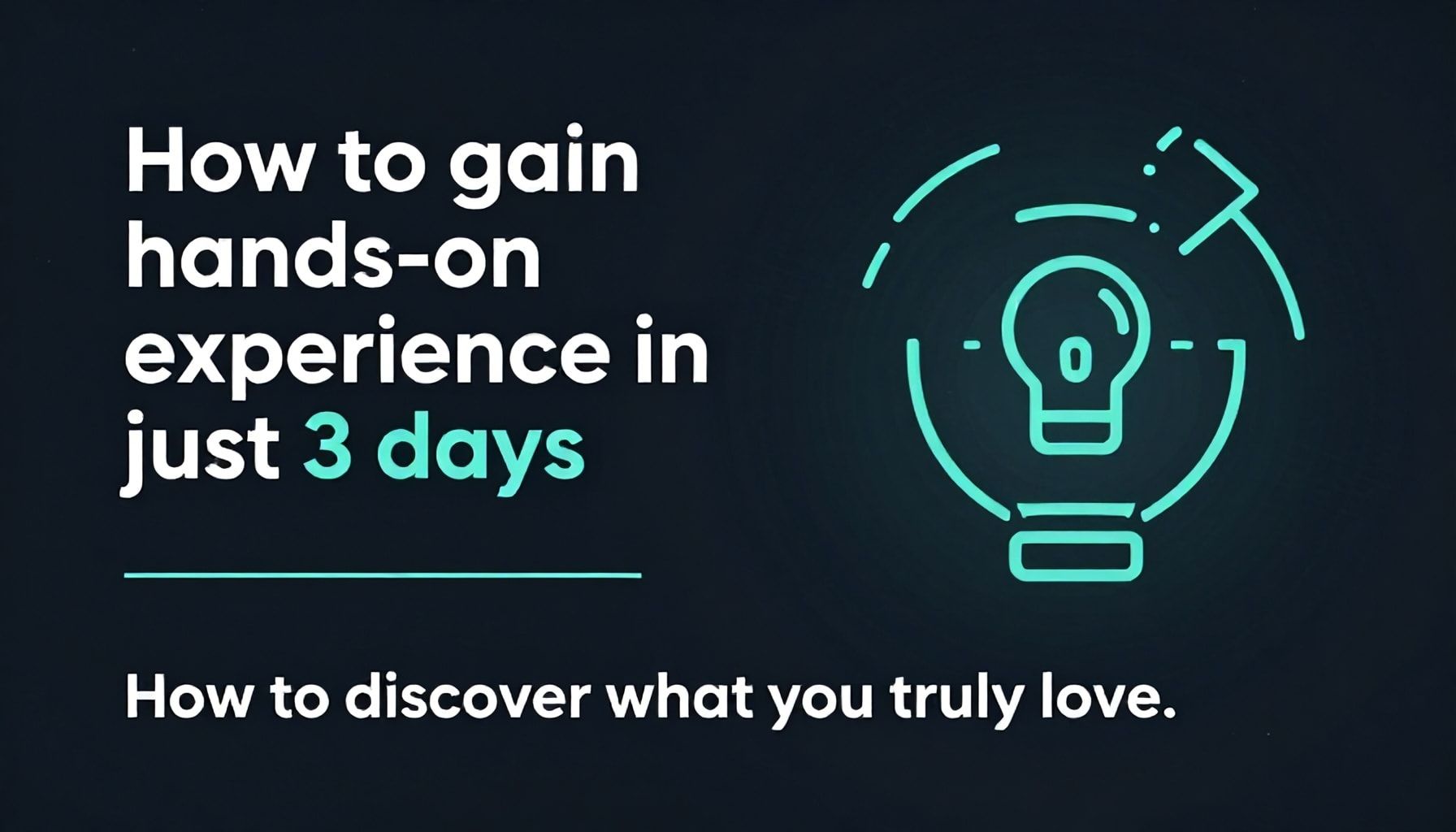 كيفية تطبيق التجربة العملية في 3 أيام فقط