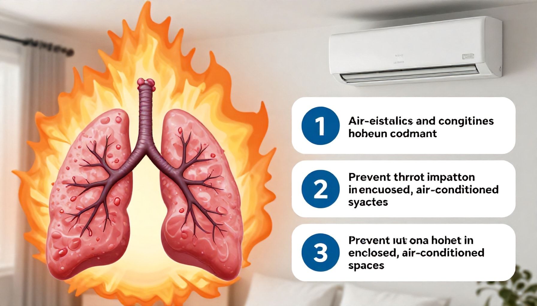 تأثير المكيفات على الجهاز التنفسي في المناخ الحار