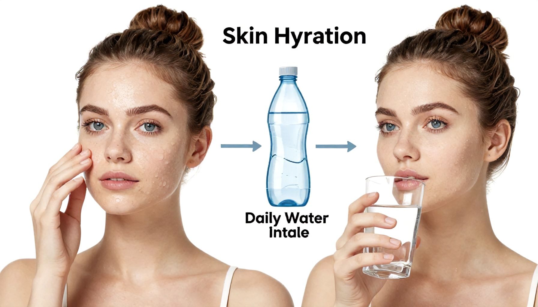 ترطيب البشرة وعلاقته بشرب الماء يوميًا