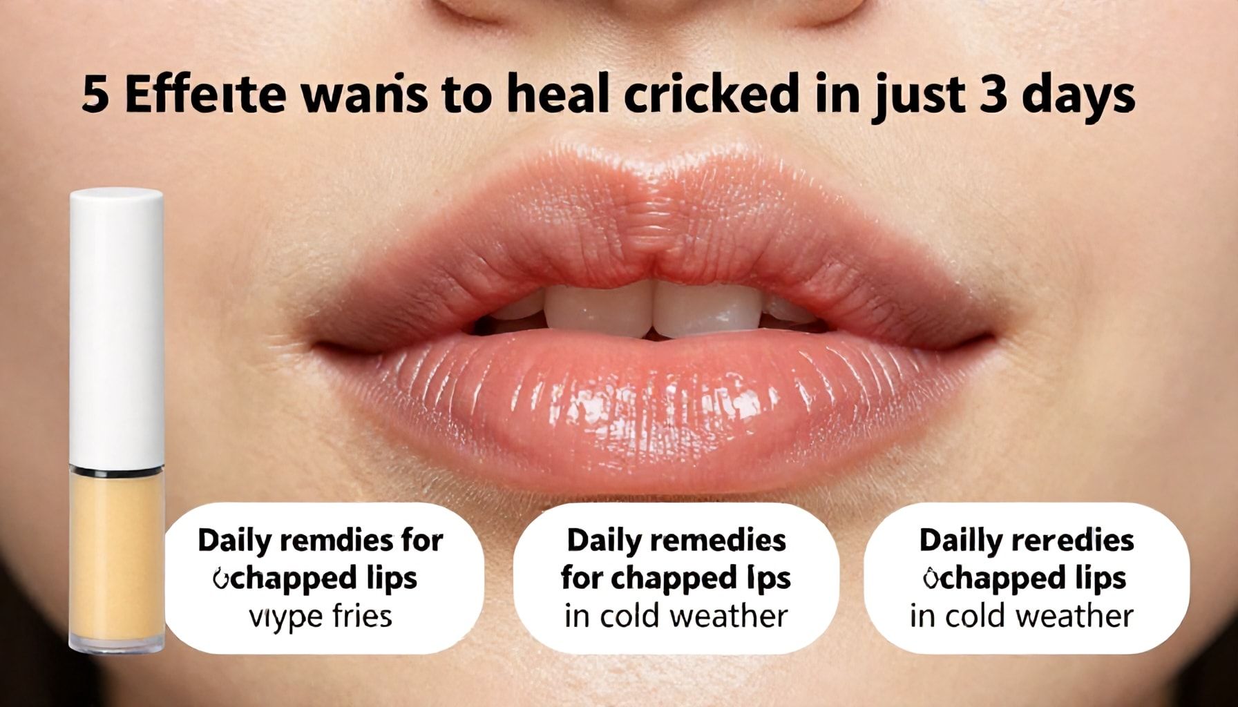 5 حلول فعالة لإصلاح تشقق الشفاه في 3 أيام فقط