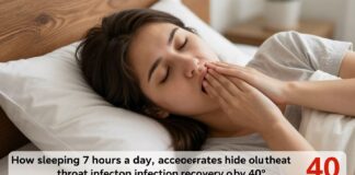 النوم 7 ساعات يوميًا يعجل بشفاء التهاب الحلق بنسبة 40٪