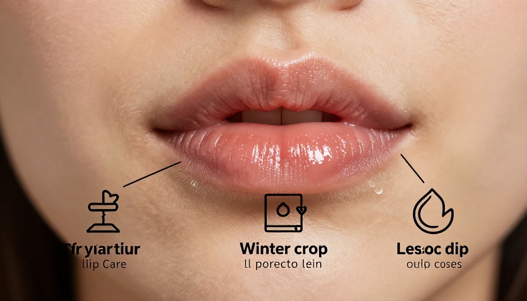 شفاه جافة ومتشققة سببها الطقس البارد والجاف