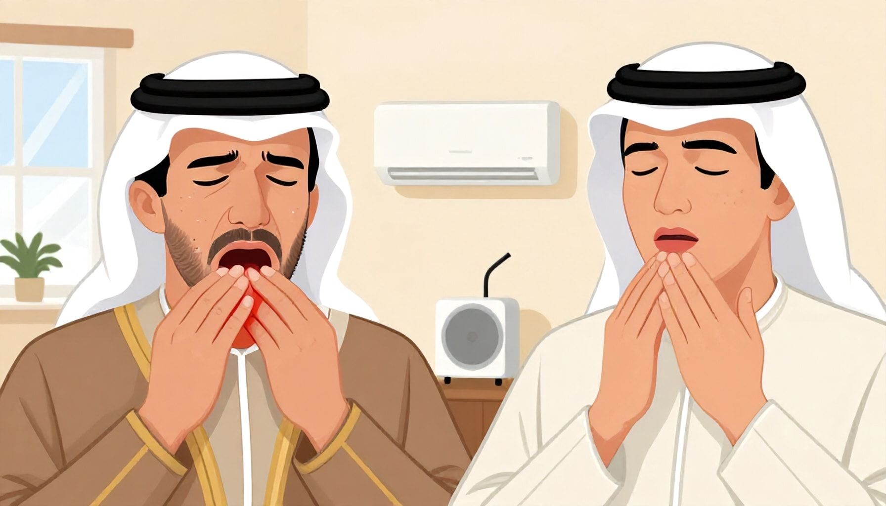 التدفئة المفرطة تسبب جفاف الحلق لدى 60٪ من سكان الخليج شتاءً