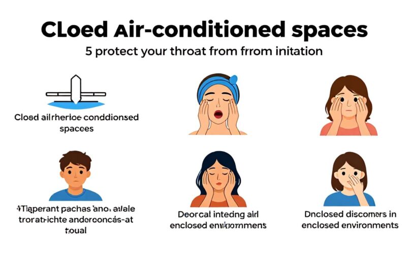 5 طرق فعالة لحماية الحلق من التهيج في المكيفات المغلقة