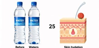 شرب لترين من الماء يوميًا يرفع ترطيب البشرة بنسبة 25٪